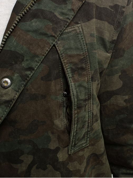 Army parka v tmavom maskáči AK-CLUB YL001