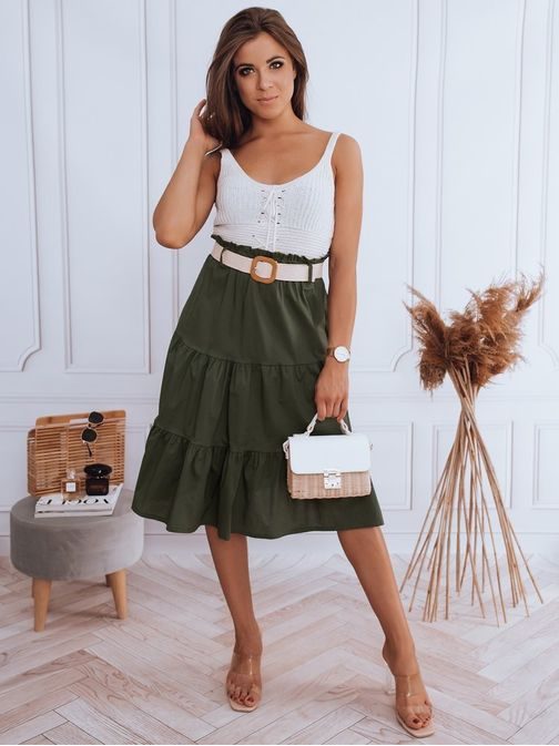 Trendy midi sukňa Randina v zelenej farbe