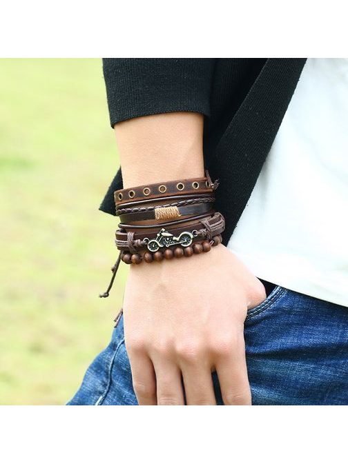 Set náramkov pre pánov s motorkou