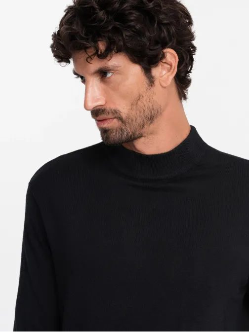 Trendy čierny polorolák V1 SWTN-0100
