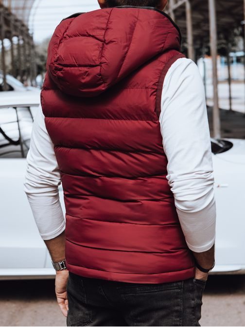 Jedinečná červená vesta s kapucňou