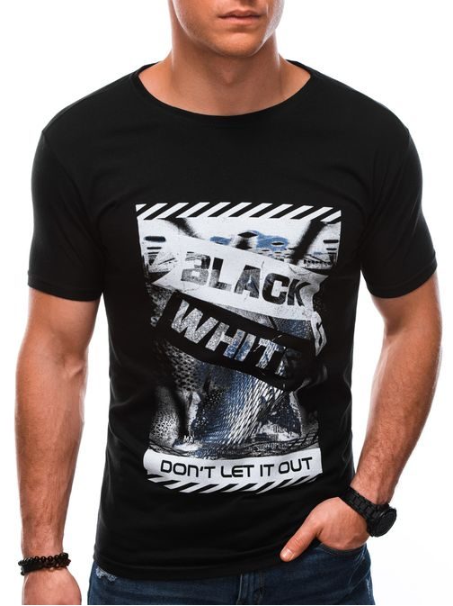 Trendové čierne tričko S1427