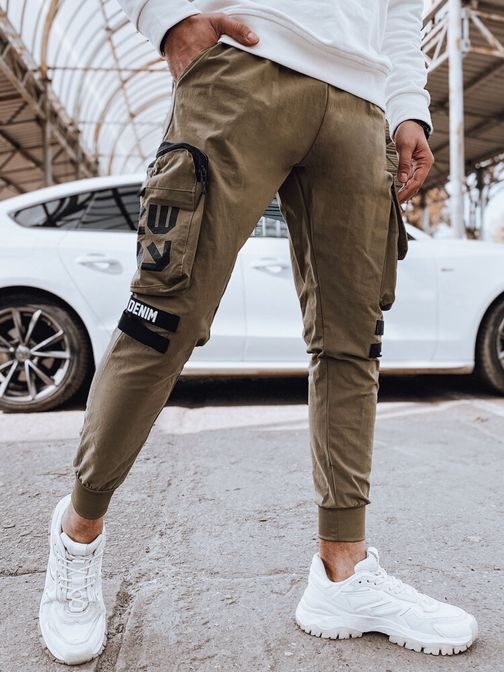 Pútavé béžové kapsáčové joggery