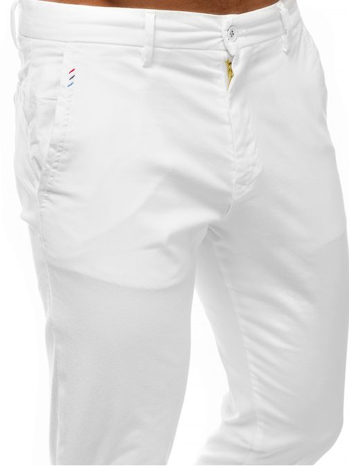 MODERNÉ BIELE PÁNSKE CHINOS NOHAVICE B/77005