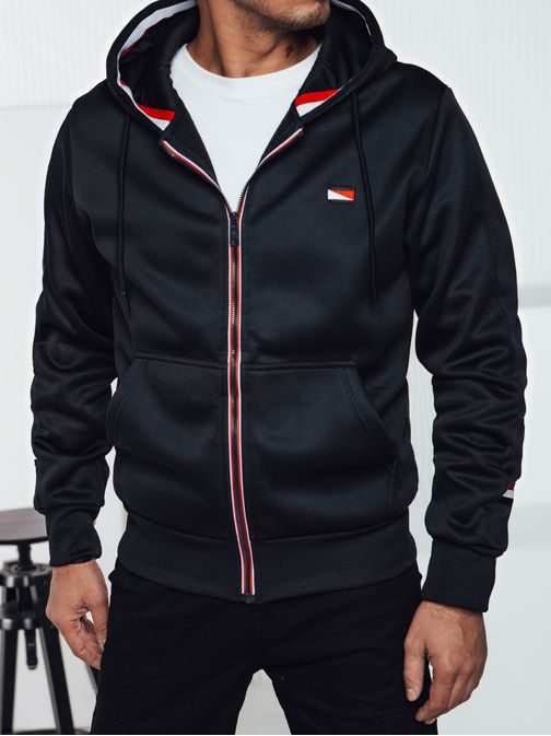 Zaujímavá granátová mikina s kapucňou a s logom