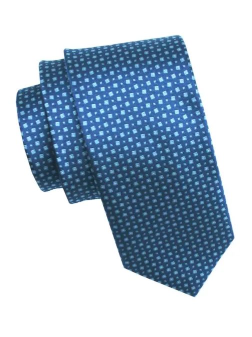 Žiarivo modrá pánska kravata so vzorom