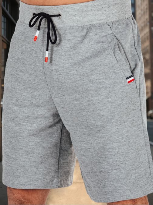 Pohodlné šedé kraťasy s logom