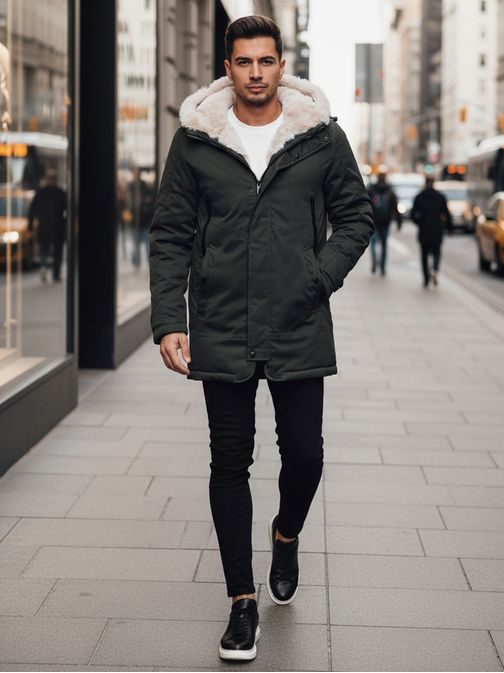 Zelená pánska zimná parka