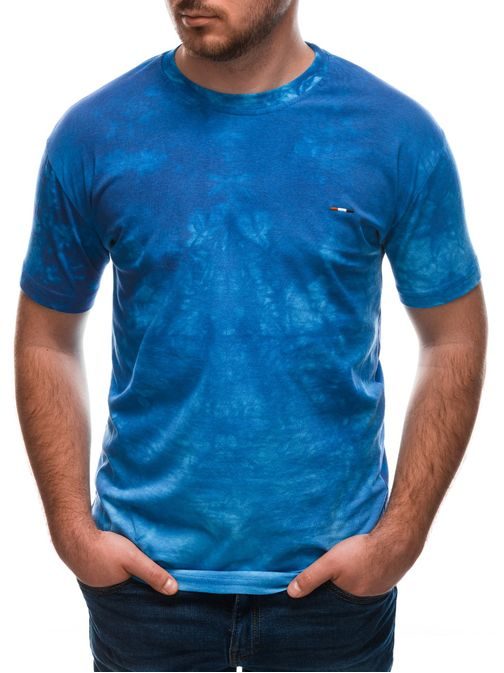 Zaujímavé modré bavlnené tričko S1657