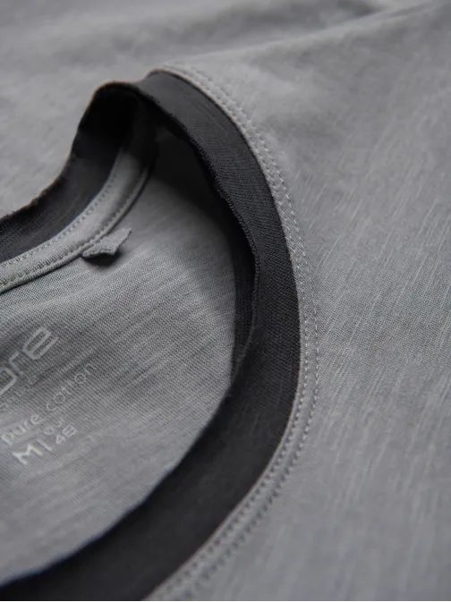 Trendy šedé tričko bez potlače V1 TSCT-22SS-004
