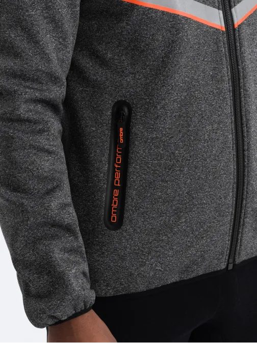 Pútavá grafitová športová bunda V1 JANP-0139