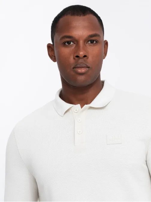 Pánska biela polokošeľa s logom V2 POLS-0131