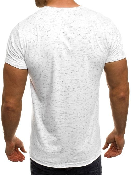 Biele tričko s jemným vzorom a potrhaným efektom MADMEXT 1881
