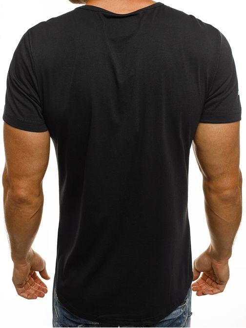 Čierne tričko nápadito potlačené J.STYLE SS176