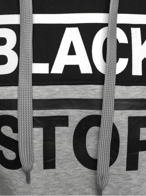 Black stop mikina J.STYLE JXW665 sivá