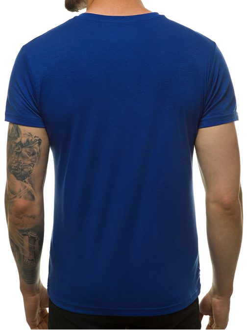 Jednoduché kobaltové pánske tričko JS/712005Z