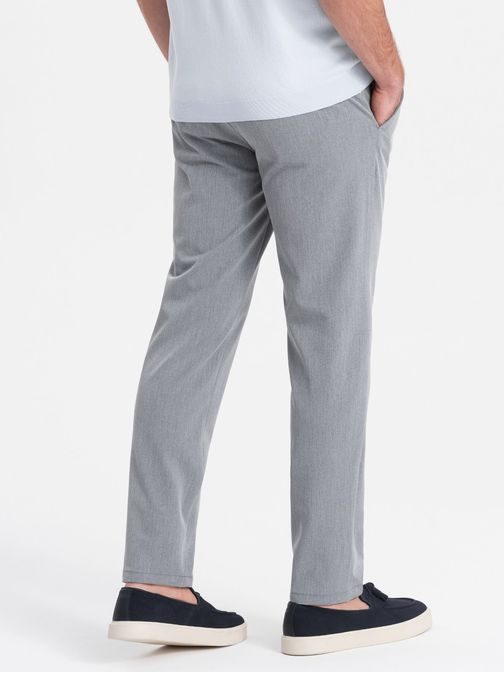 Elegantné šedé chinos nohavice klasického strihu V1 PACP-0191