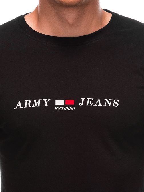 Módne pánske čierne tričko s nápisom S1910