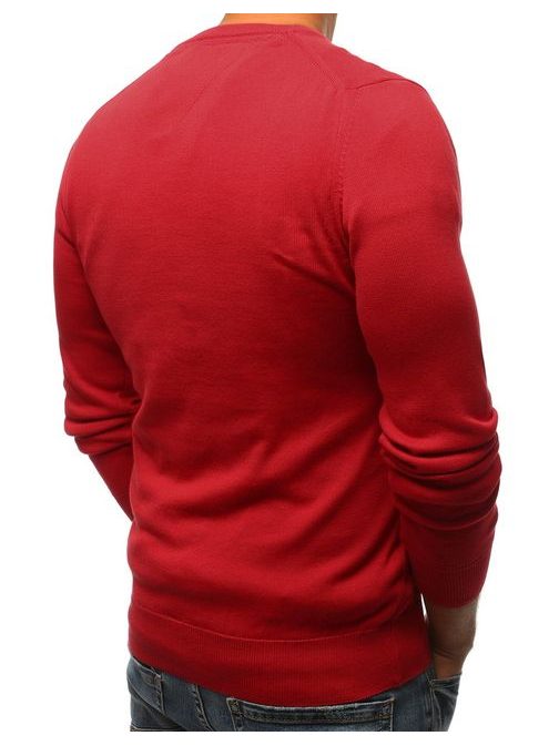 Jednoduchý pánsky červený sveter
