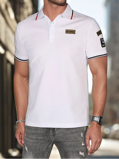 Trendy biela pánska polokošeľa