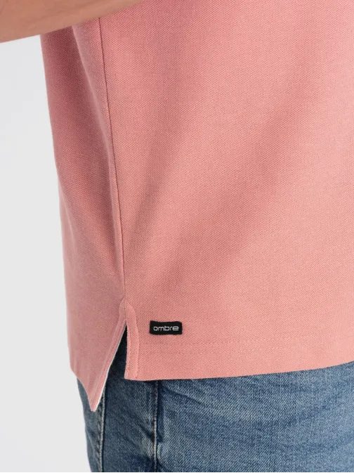 Pohodlná trendy ružová polokošeľa V7 TSCT-0156