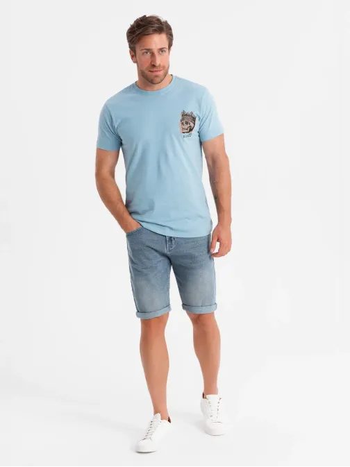Moderné denim rifľové kraťasy V1 SRDS-0164