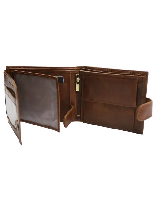Kožená hnedá pánska peňaženka Peterson
