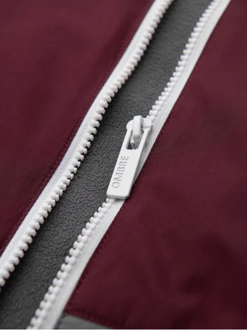 Funkčná bordovo-šedá prechodná športová bunda V3 JANP-0225