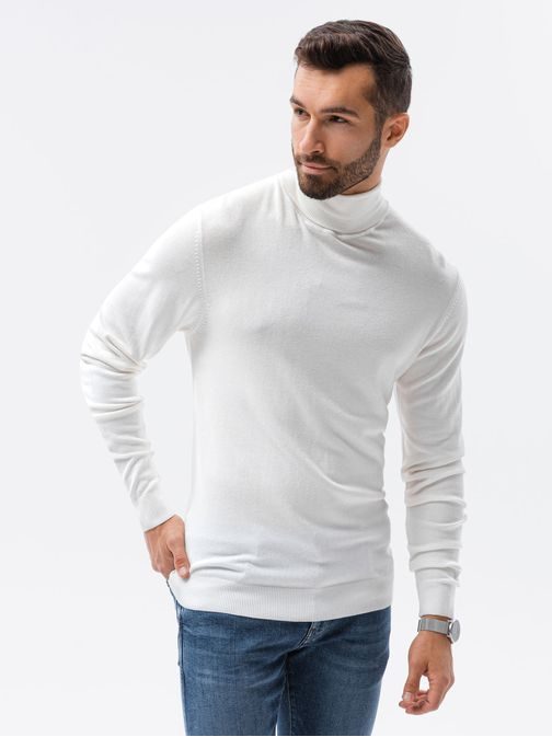 Biely sveter s golierom E179