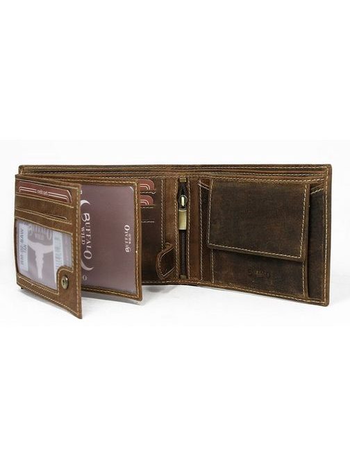 Pánska svetlo-hnedá peňaženka s byvoliou hlavou