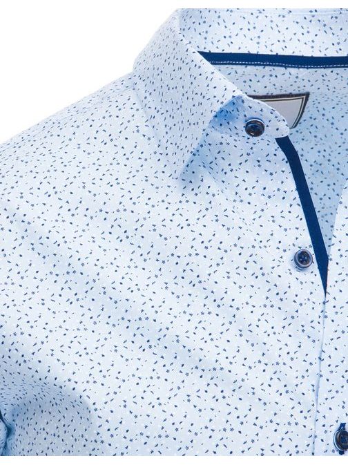 Blankytná modrá SLIM FIT košeľa s drobnými vzormi
