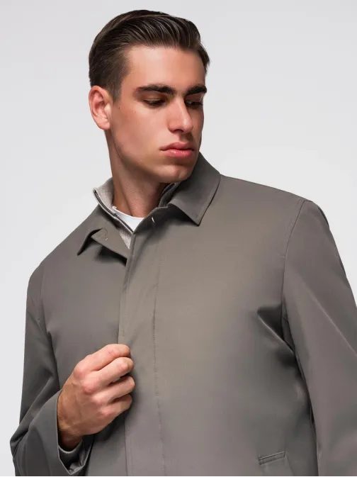 Popolavo sivý pánsky kabát s vestou V6 OM-COLC-0139