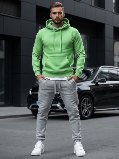 Jednoduchá svetlo-zelená pohodlná mikina