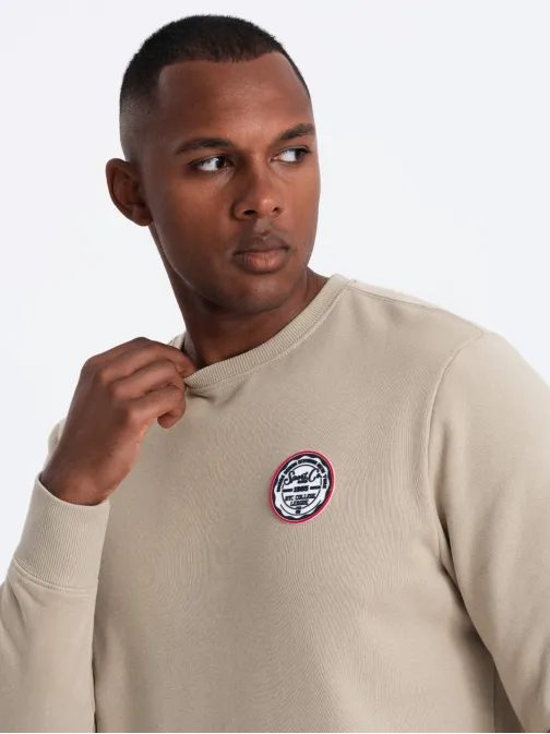 Pohodlná piesková mikina s nášivkou V3 SSNZ-0134