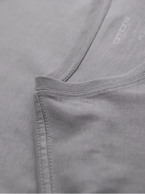 Basic šedé bavlnené tričko s okrúhlym výstrihom V3 TSBS-0236