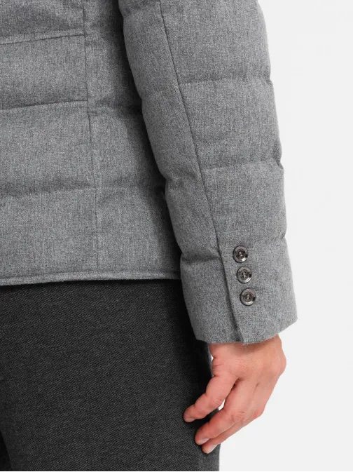 Jedinečná melírovaná šedá bunda  V1 JALP-0170