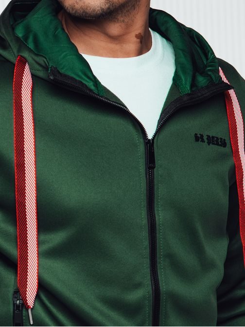 Zaujímavá zelená mikina s kapucňou