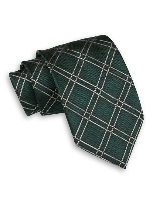 Smaragdová károvaná pánska kravata