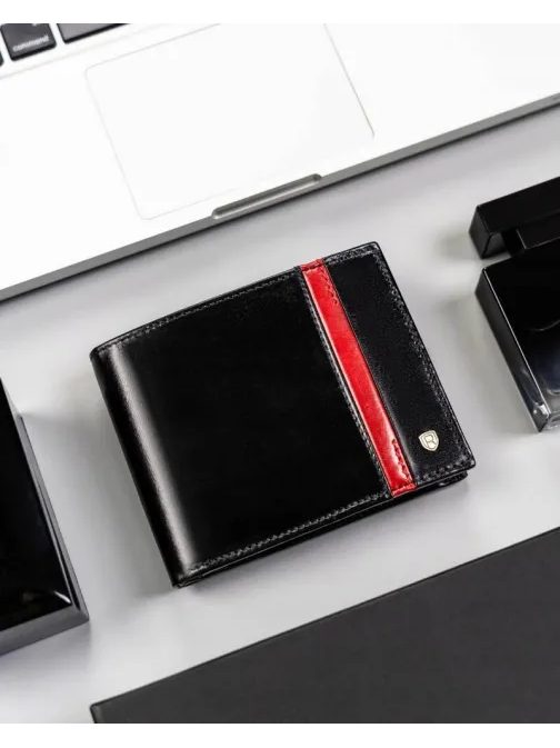 Trendy kožená čierna pánska peňaženka