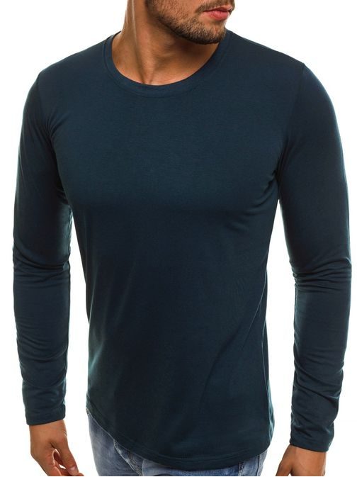 Tričko s dlhým rukávom vo farbe indigo J.STYLE 2088