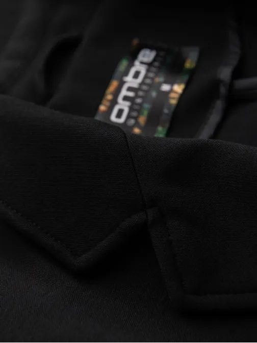 Športové čierne slim fit sako V2 BLZB-0101