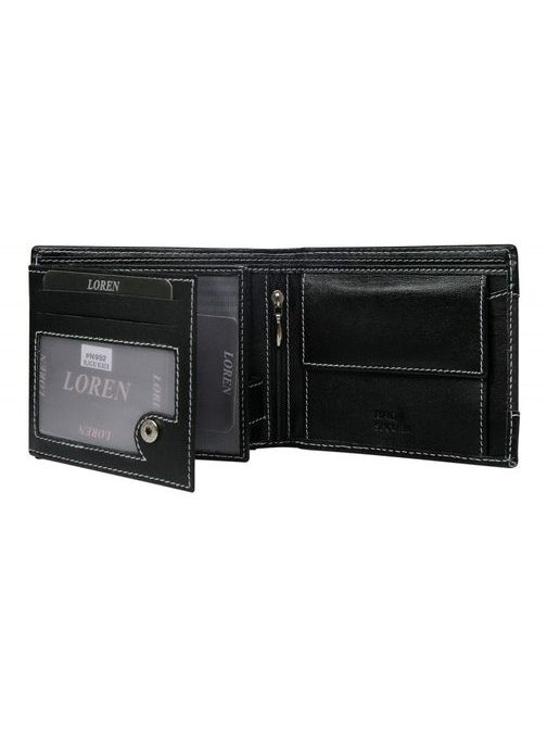 Vzorovaná kožená čierna peňaženka