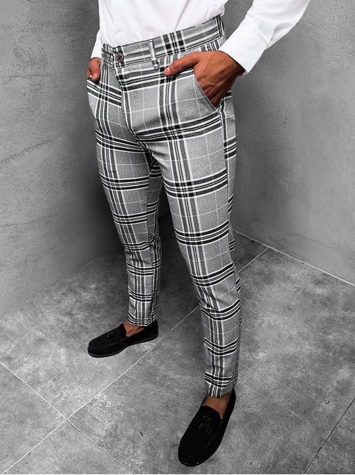 Elegantné nohavice v šedej farbe DJ/5575