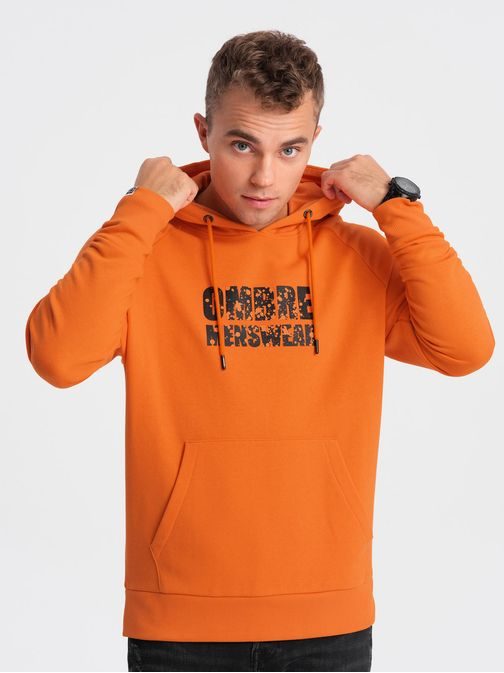 Trendy oranžová mikina s nápisom V1 SSPS-0155