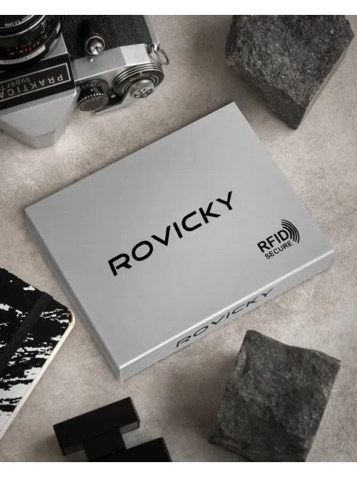 Kožená hnedá pánska peňaženka Rovicky