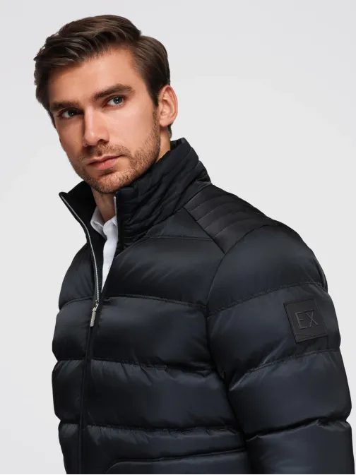 Atraktívna čierna bomber bunda V1 JALP-0218