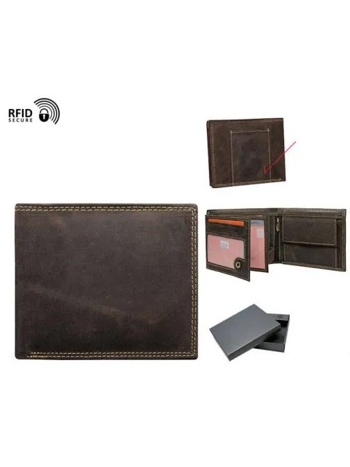 Klasická hnedá kožená pánska peňaženka