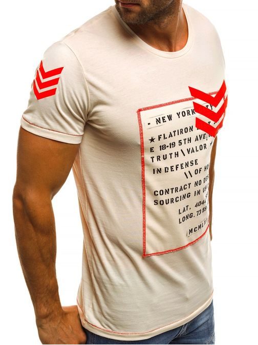 Trendové béžové tričko  MECH/2079T