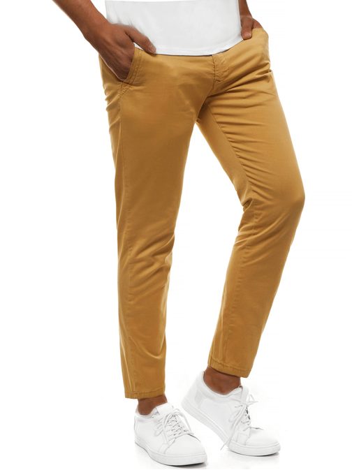 Moderné kamelové pánske chinos nohavice B/77005