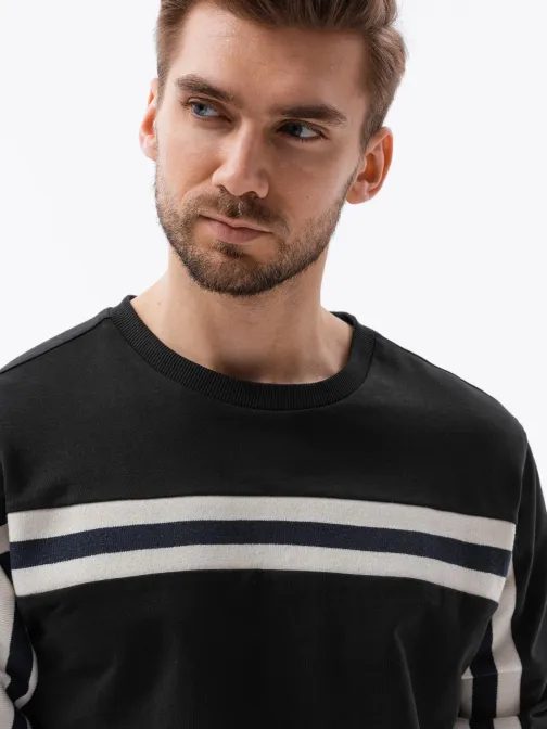 Čierna mikina bez kapucne B1279